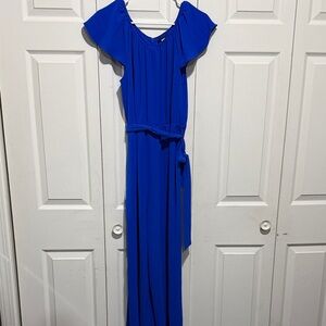 Elegant Blue Jumpsuit with Belt, 12